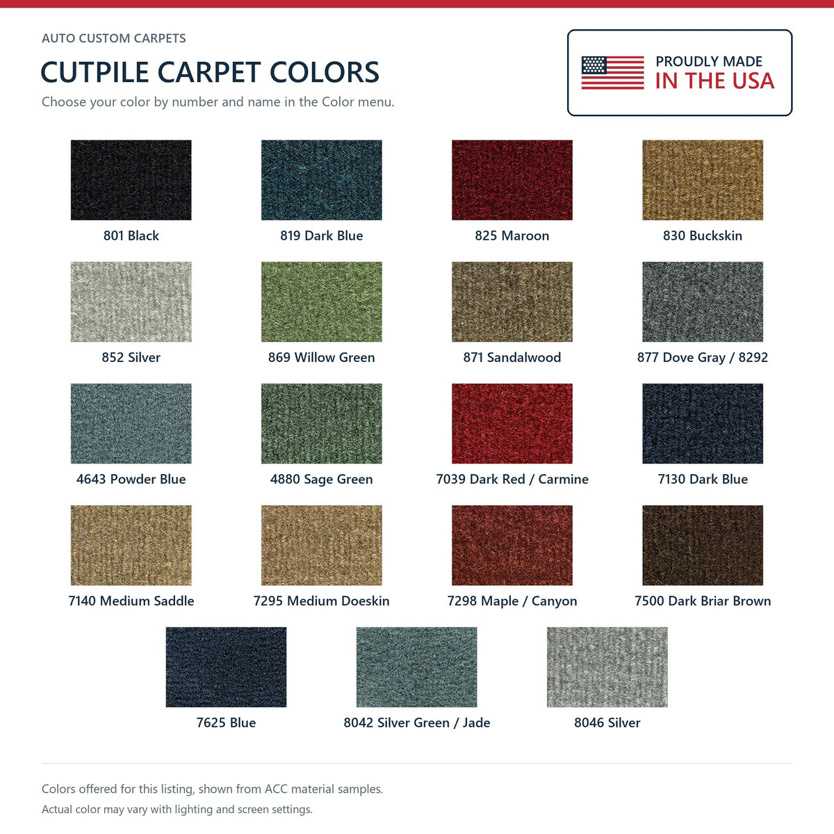 1977-1985 Oldsmobile Delta 88 2DR Cutpile Molded Replacement Carpet Kit - 1-Piece - product details image 9