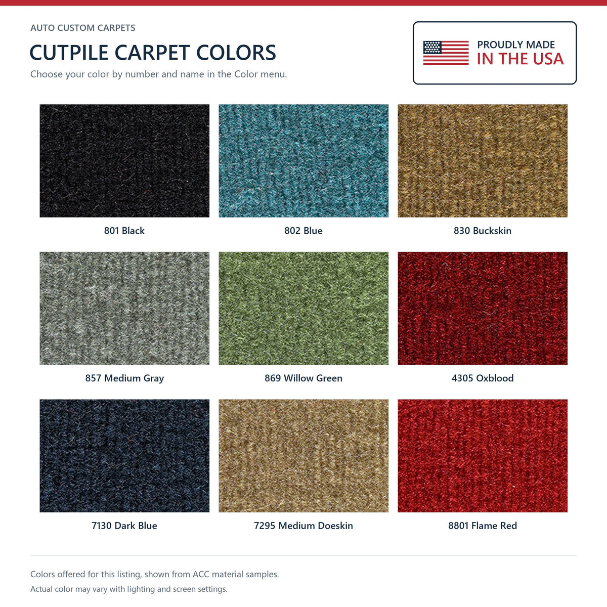 1974-1975 Chevrolet Camaro Auto with Tail Cutpile Molded Replacement Carpet Kit - 2-Piece - product details image 9