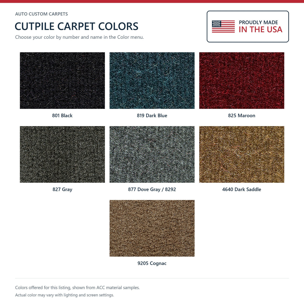 1993 Cadillac 60 Special 4DR Front Wheel Drive Cutpile Molded Replacement Carpet Kit - 1-Piece - product details image 9