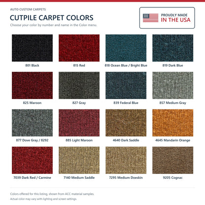 1986-1991 Buick LeSabre 4DR Front Wheel Drive Cutpile Molded Replacement Carpet Kit - 1-Piece - product details image 9