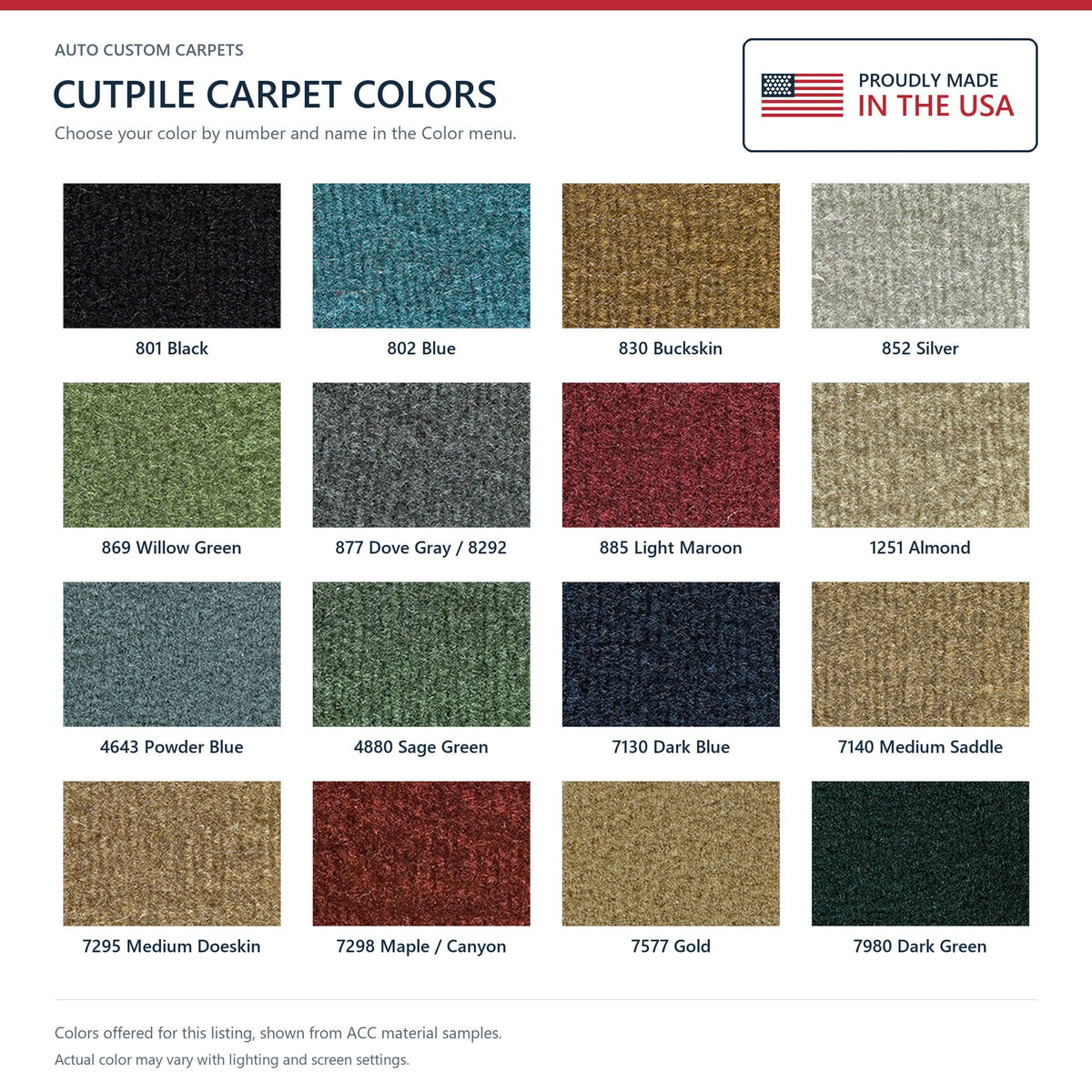1974-1978 Cadillac Eldorado Cutpile Molded Replacement Carpet Kit - 1-Piece - product details image 9