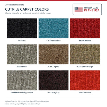 1992-1993 Chevy Corvette Conv w/ 1 Dr Latch Cutpile Replacement Carpet Kit w/ Mass Backing - 4-Piece - product details image 