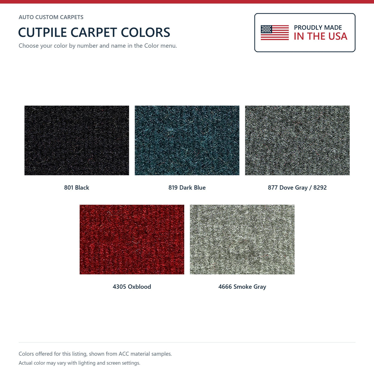 1988-1990 Plymouth Horizon 4DR Cutpile Molded Replacement Carpet Kit - 1-Piece - product details image 9