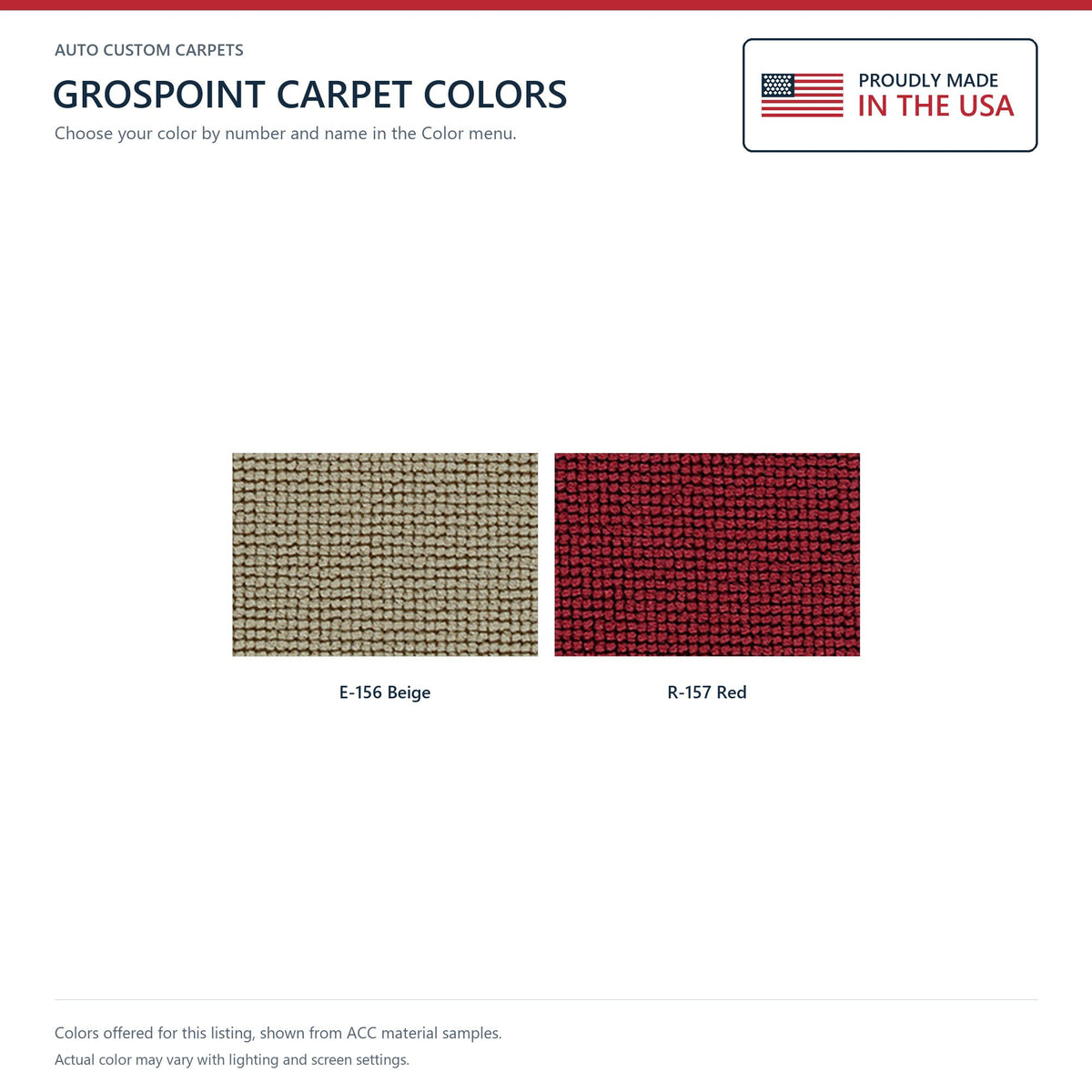 1953-1955 Chevrolet Corvette Complete Grospoint Replacement Carpet Kit - 5-Piece - product details image 9