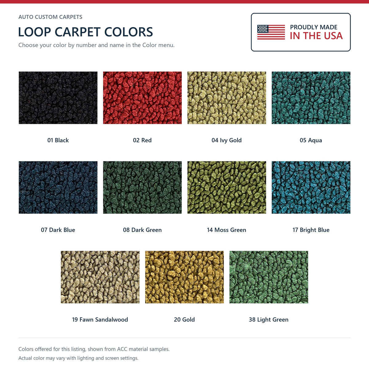 1971-1973 Cadillac DeVille 2DR Coupe Loop Molded Replacement Carpet Kit - 2-Piece - product details image 9