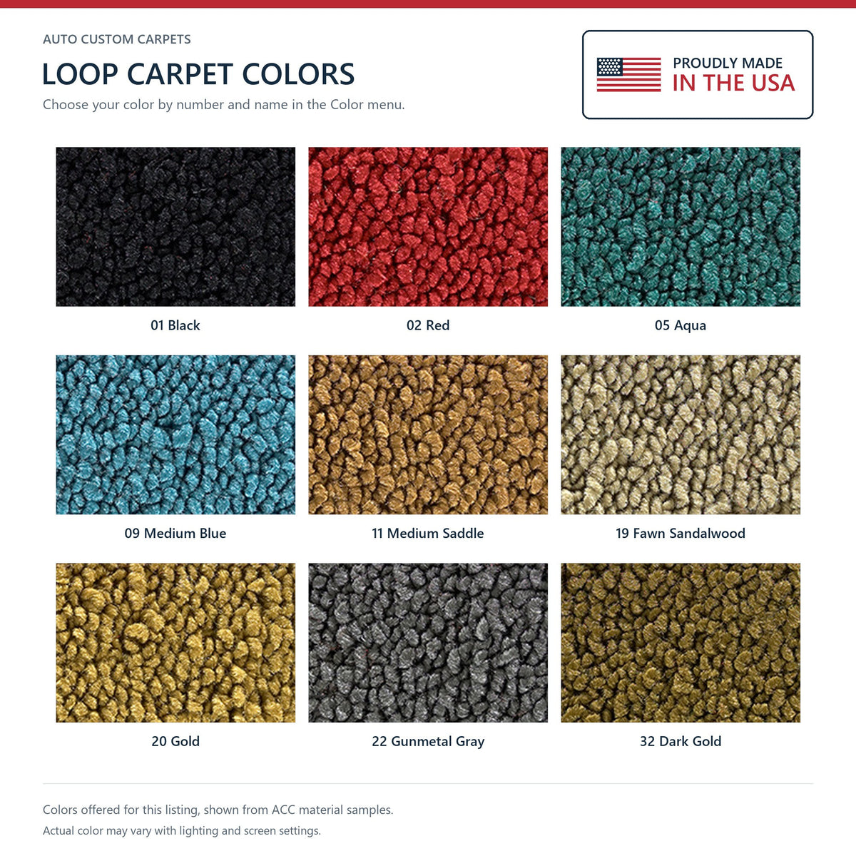 1962-1965 Plymouth Belvedere 4DR Auto Loop Molded Replacement Carpet Kit - 2-Piece - product details image 9
