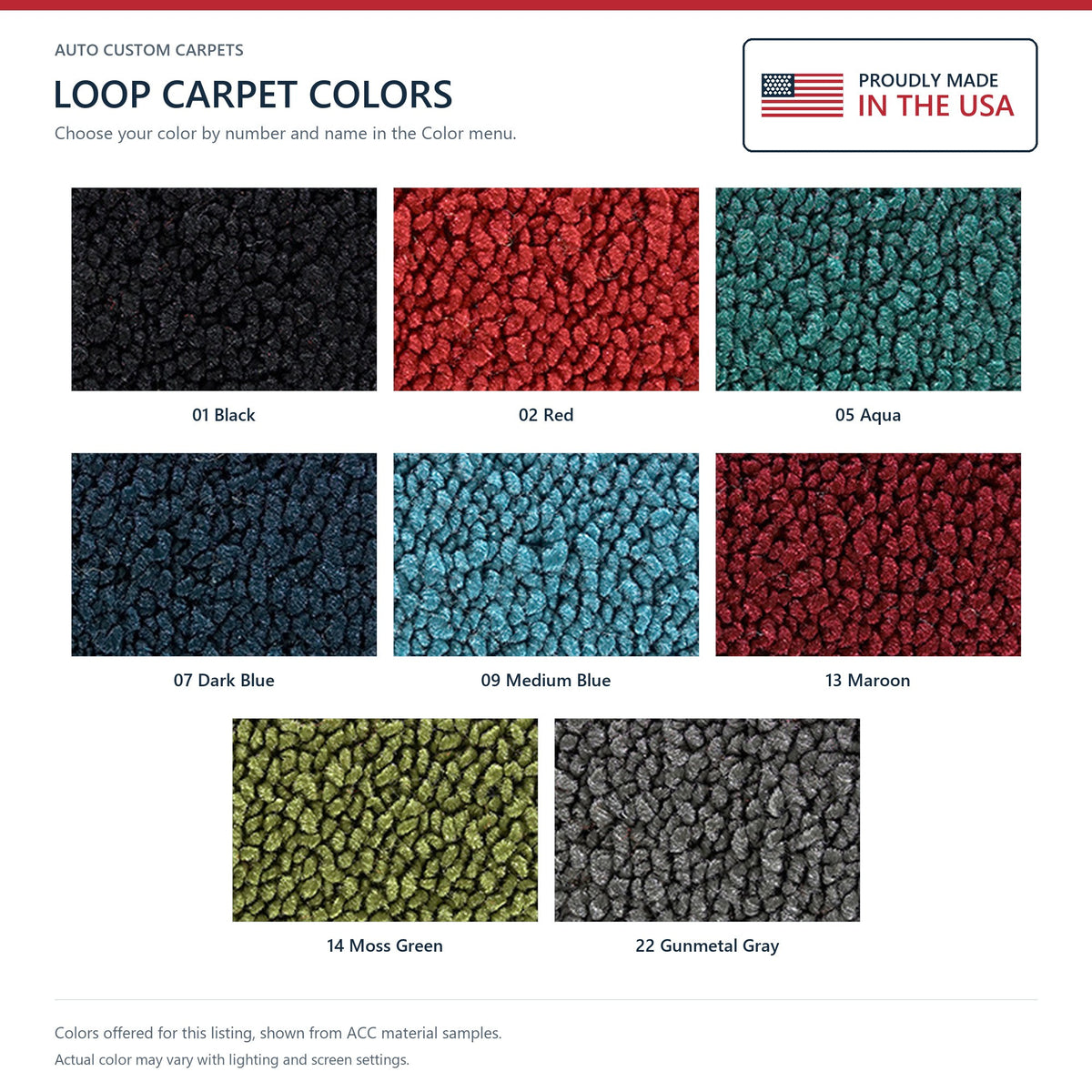 1966 Ford Thunderbird Hardtop/Convertible 4spd Loop Molded Replacement Carpet Kit - 2-Piece - product details image 9