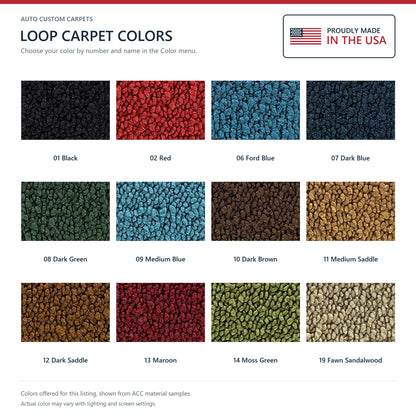 1966-1973 Ford Bronco 1 Tank Complete w/ Tailgate Lock Loop Molded Replacement Carpet Kit - 5-Piece - product details image 9
