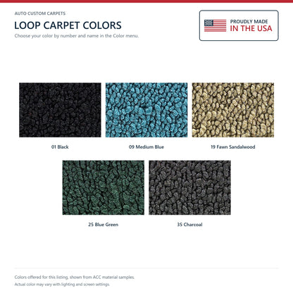 1949-1952 Chevrolet Styleline Deluxe 2DR Convertible Bench Seat Loop Replacement Carpet Kit - 2-Piece - product details image