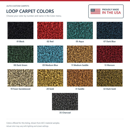 1964-1967 Chevrolet Chevelle 4DR Loop Molded Replacement Carpet Kit - 2-Piece - product details image 9