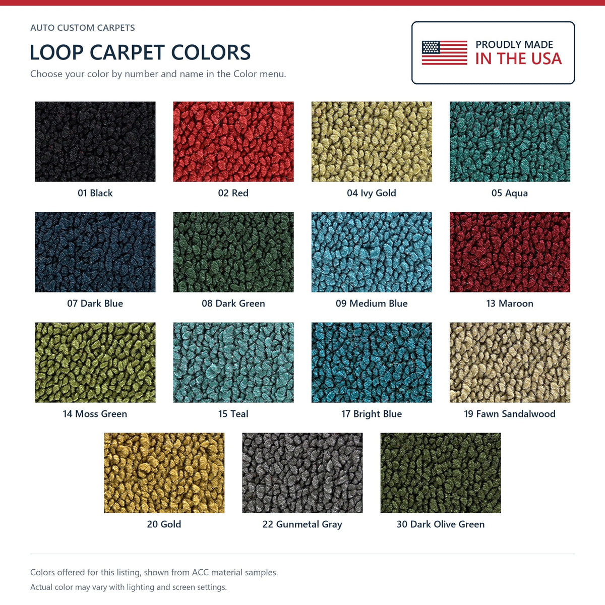1963-1971 Chrysler 300 2DR/4DR Hardtop/Sedan Auto Loop Molded Replacement Carpet Kit - 2-Piece - product details image 9