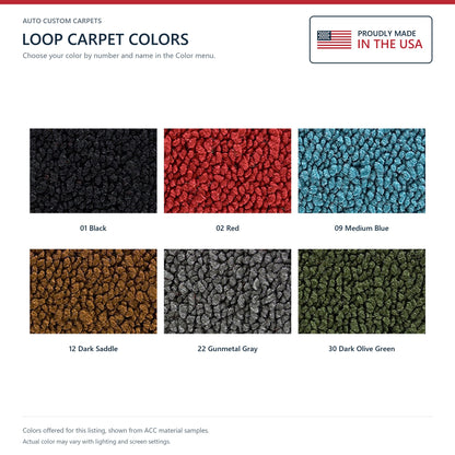1973 GMC K35/K3500 Crew Cab Inserts on Cardbd w/Vents Door Panel Loop Replacement Carpet Kit - 4-Piece - product details imag