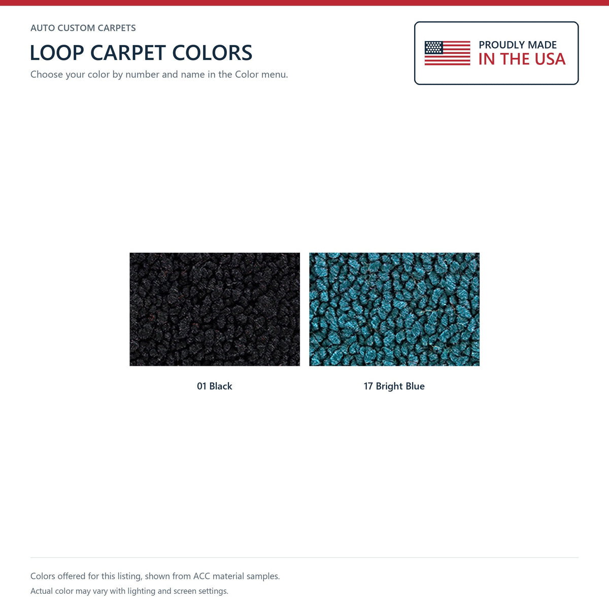 1971 Ford Torino GT 2DR Conv 4spd w/ 2 Bright Blue Ins Loop Molded Replacement Carpet Kit - 2-Piece - product details image 1