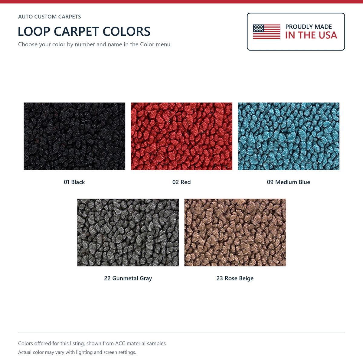 1962 Plymouth Valiant 4DR Auto Loop Molded Replacement Carpet Kit - 2-Piece - product details image 9