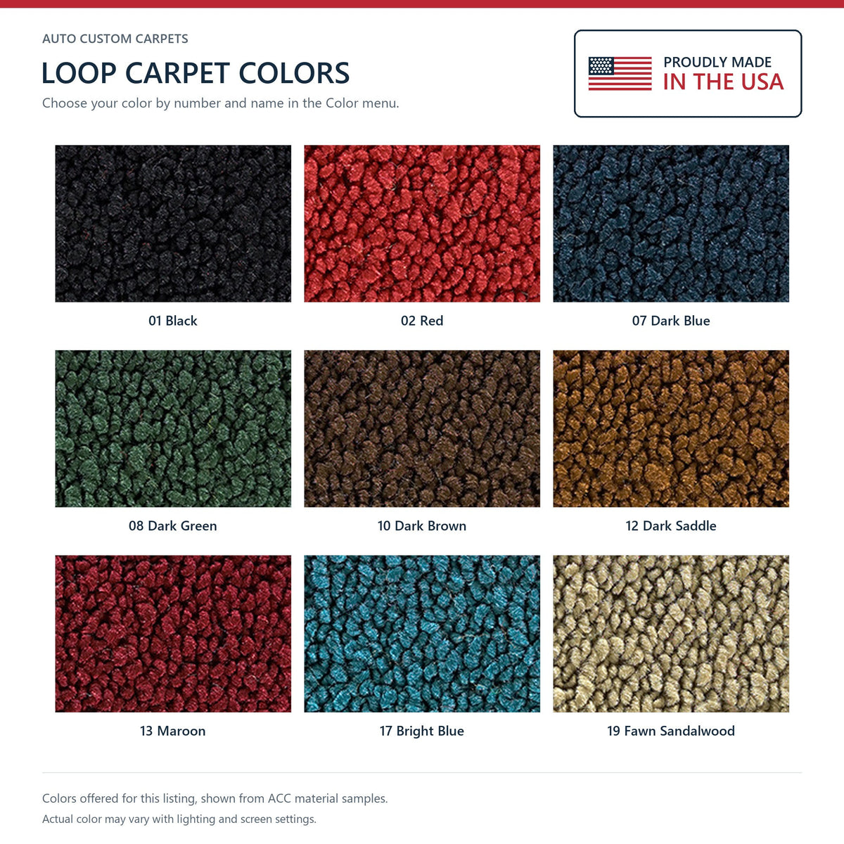 1972-1973 Mercury Montego GT 4spd with 2 Black Inserts Loop Molded Replacement Carpet Kit - 1-Piece - product details image 9
