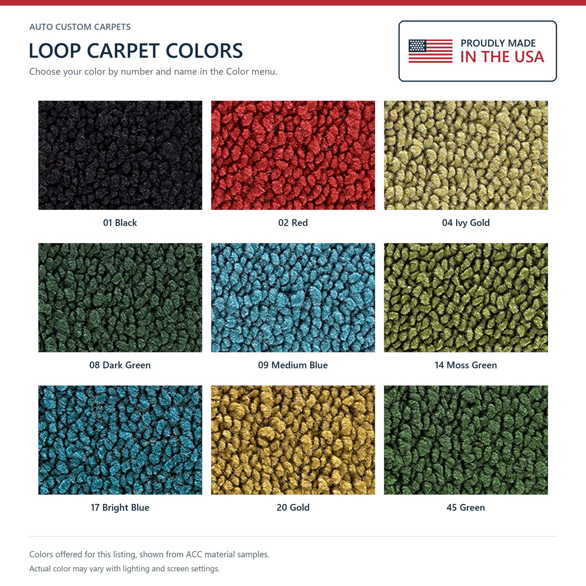 1969-1972 Chevrolet Nova 2DR Auto/Manual Bench Seat Loop Molded Replacement Carpet Kit - 2-Piece - product details image 9