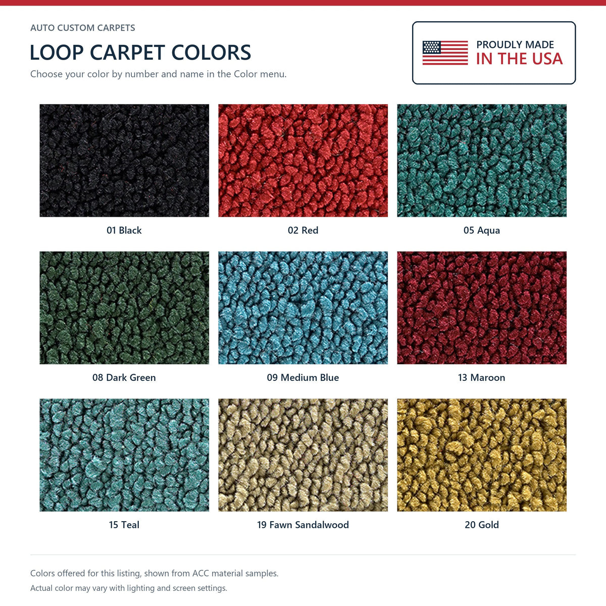 1963 Plymouth Fury Sport 2DR Auto Loop Molded Replacement Carpet Kit - 2-Piece - product details image 9