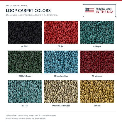 1963 Plymouth Fury Sport 2DR Auto Loop Molded Replacement Carpet Kit - 2-Piece - product details image 9