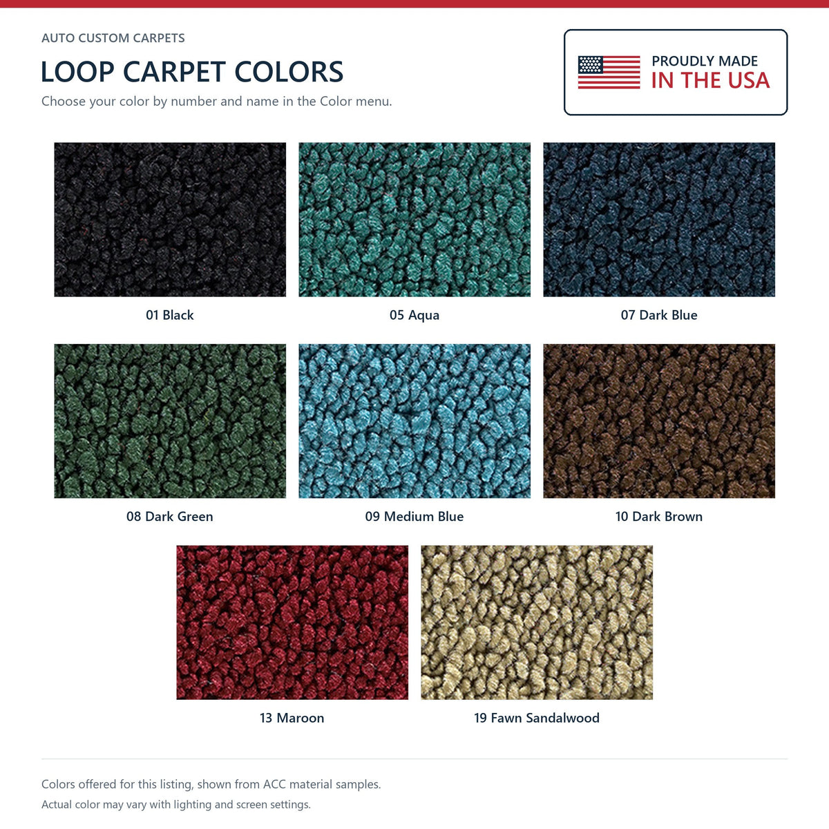 1969-1970 Mercury Monterey 2DR Auto Loop Molded Replacement Carpet Kit - 1-Piece - product details image 9