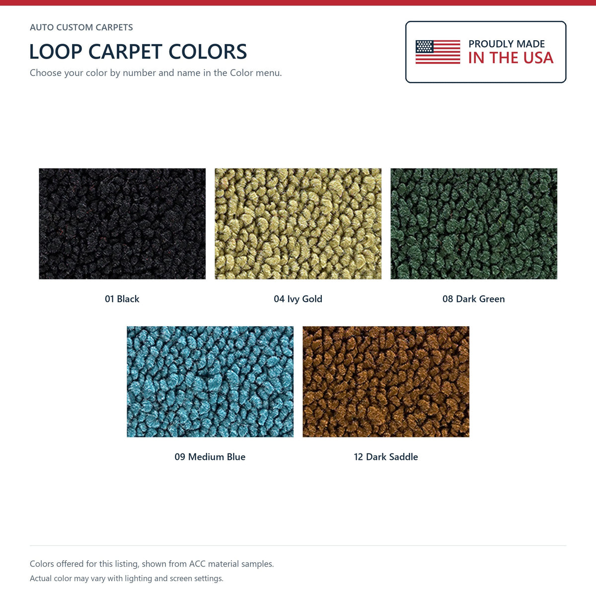 1971 Plymouth GTX 2DR 4spd Bench Seat Loop Molded Replacement Carpet Kit - 2-Piece - product details image 9