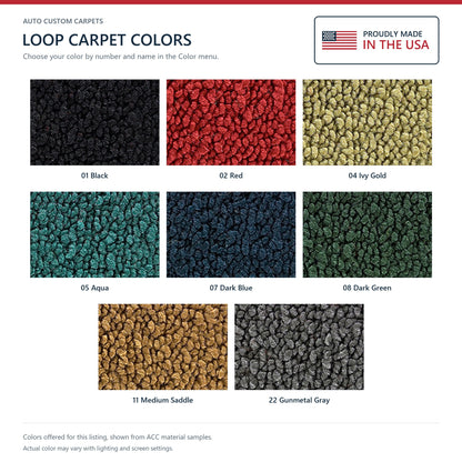 1965-1966 Cadillac Eldorado Loop Molded Replacement Carpet Kit - 2-Piece - product details image 9
