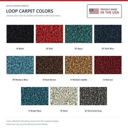 1957 Chevrolet Bel Air Nomad 2DR Wagon Bench Seat Complete Loop Replacement Carpet Kit - 7-Piece - product details image 8