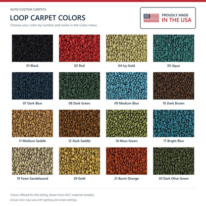 1966-1970 Dodge Coronet 4DR 4spd Loop Molded Replacement Carpet Kit - 2-Piece - product details image 9