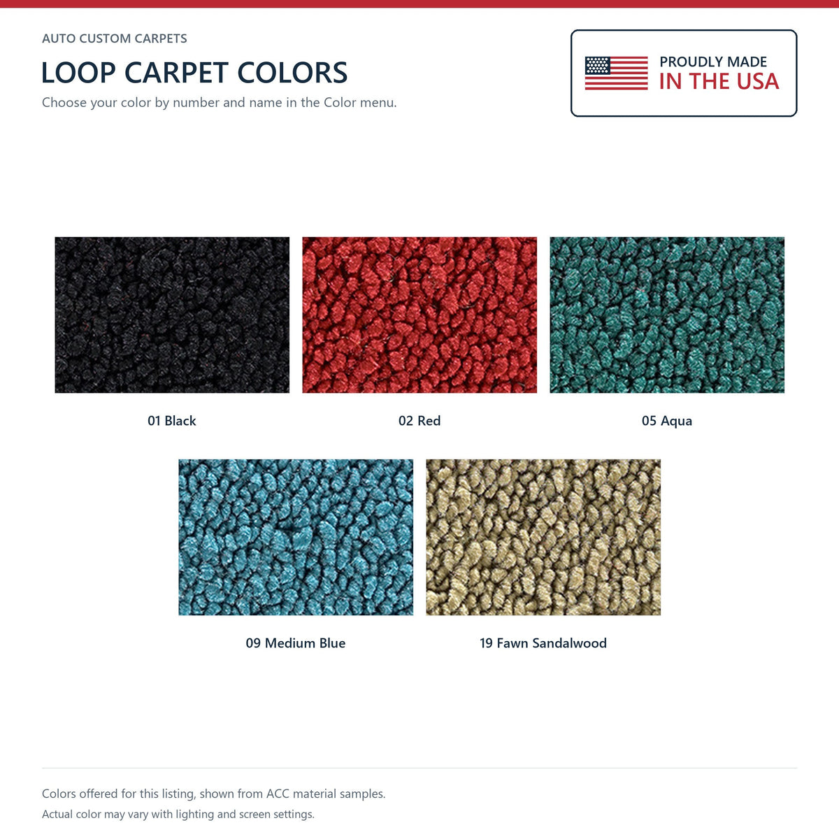 1963 Dodge Polara 500 2DR 4spd Loop Molded Replacement Carpet Kit - 2-Piece - product details image 9