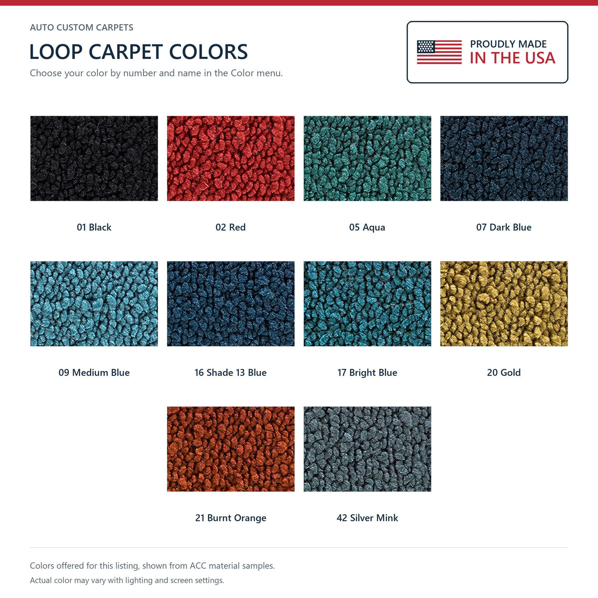 1966-1970 Oldsmobile Toronado Loop Molded Replacement Carpet Kit - 2-Piece - product details image 9