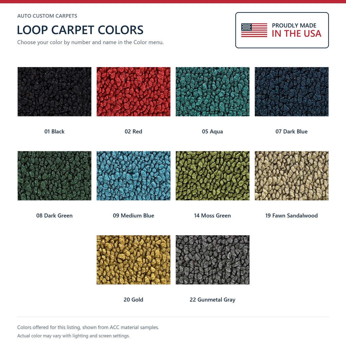 1965-1968 Chrysler Imperial 2DR/4DR 1 piece carpet. Non original Loop Replacement Carpet Kit - 1-Piece - product details imag