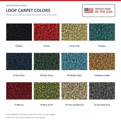 1965-1968 Mercury Monterey 2DR Convertible Auto Loop Molded Replacement Carpet Kit - 2-Piece - product details image 9