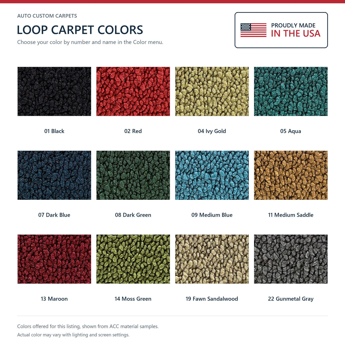 1965-1968 Mercury Monterey 2DR Auto Loop Molded Replacement Carpet Kit - 2-Piece - product details image 9