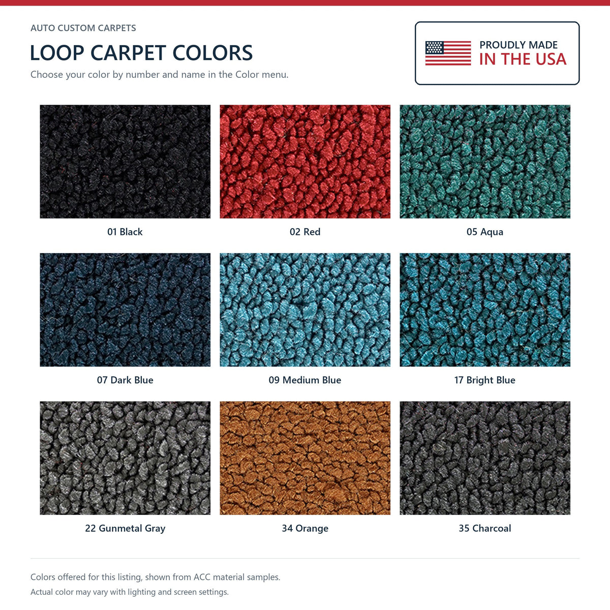 1955-1956 Mercury Monterey 2DR Sedan Loop Replacement Carpet Kit - 2-Piece - product details image 8