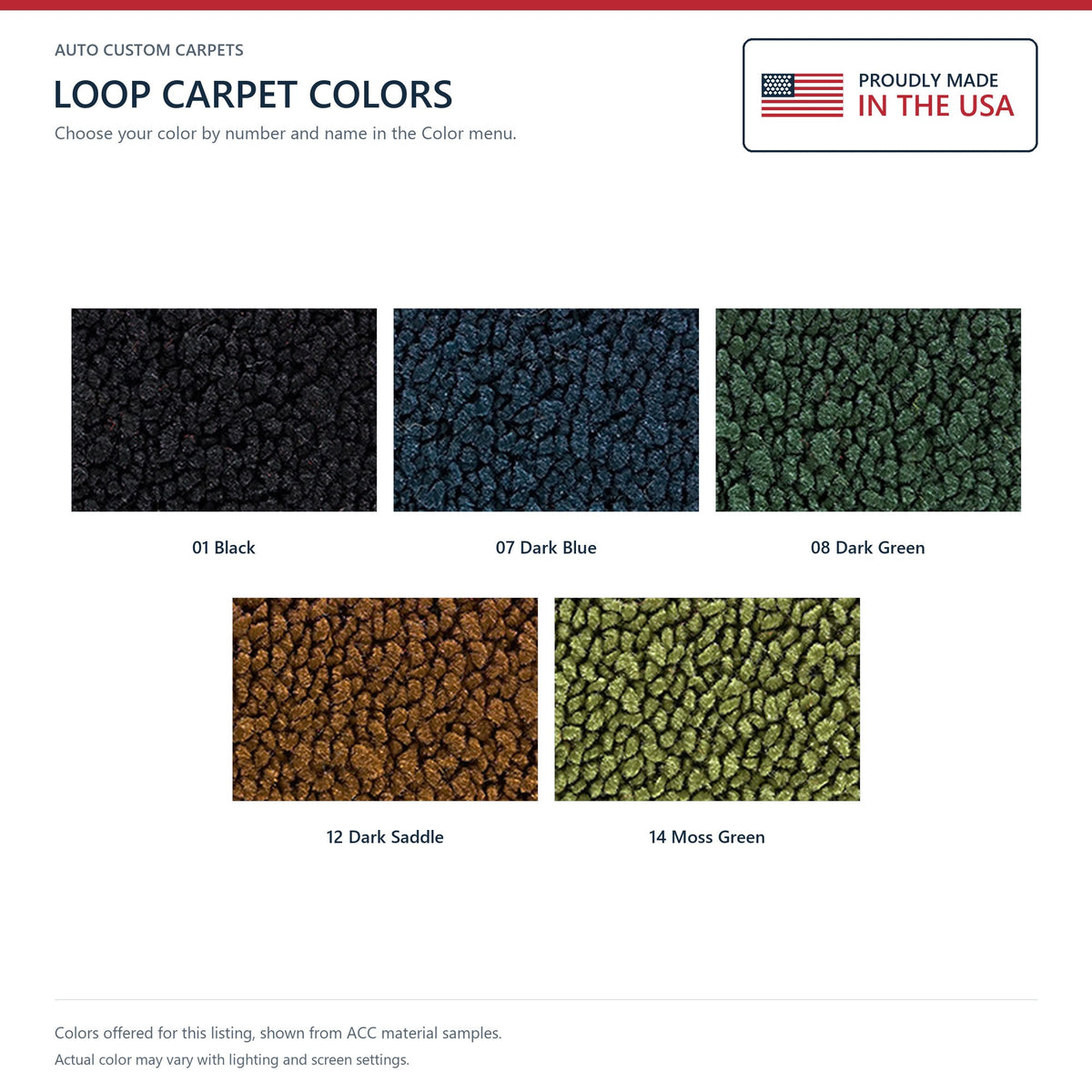 1973 Ford F-250 Crew Cab 2WD Auto C-6 Trans Column Shift Loop Molded Replacement Carpet Kit - 2-Piece - product details image