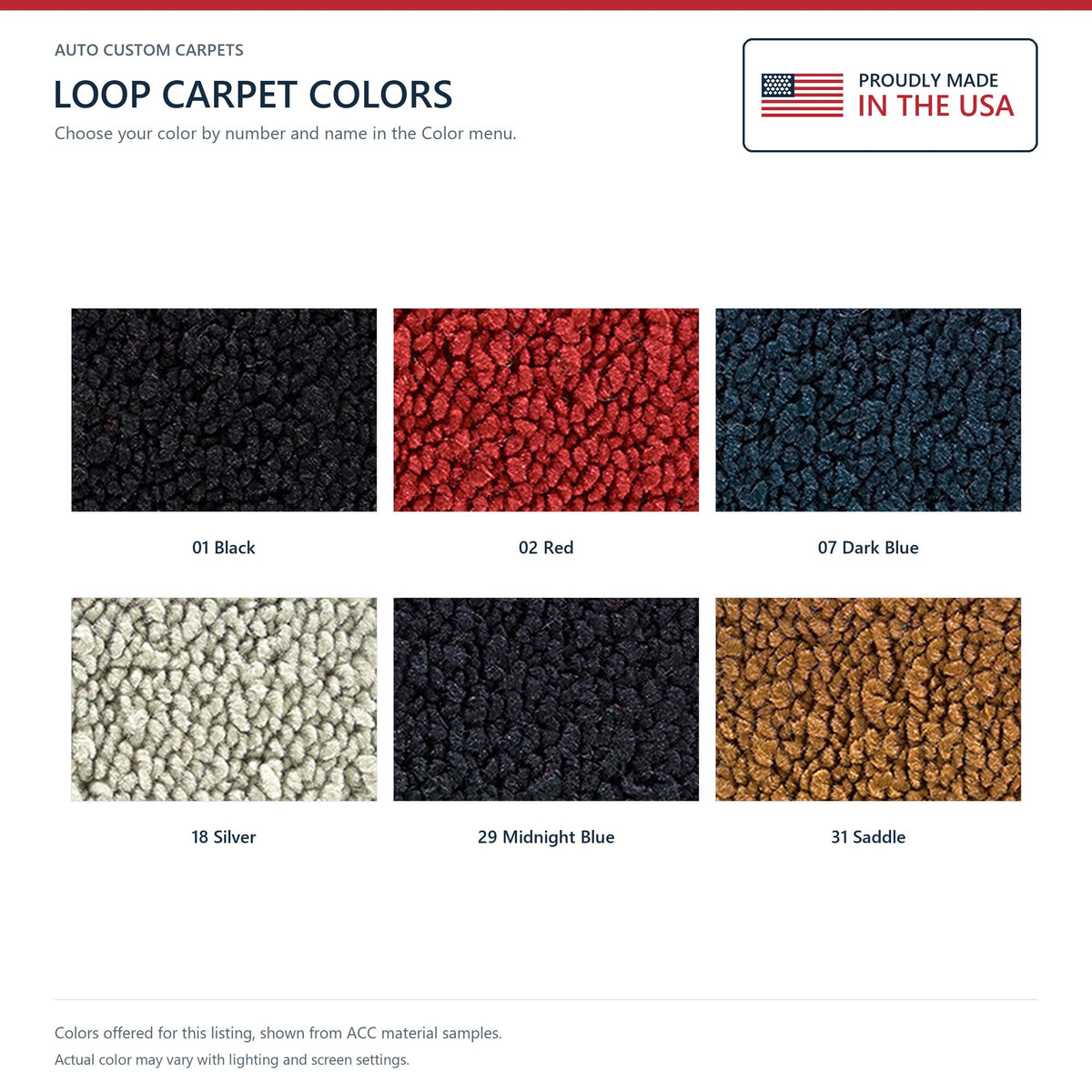1963 Chevy Corvette Coupe Complete Without Tool Box Cut No Pad Loop Replacement Carpet Kit - 19-Piece - product details image