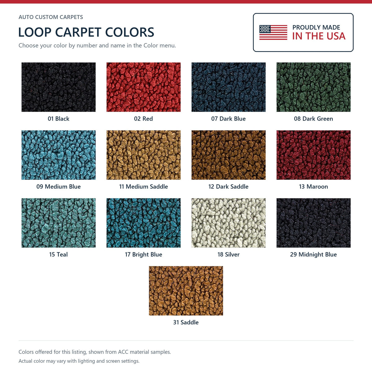 1963-1967 Chevrolet Corvette Kick Panel Inserts Loop Replacement Carpet Kit - 2-Piece - product details image 6