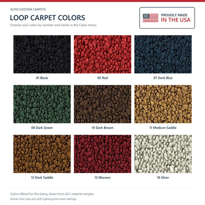 1973-1975 Chevy Corvette Roadster 4spd Complete w/ Pad Loop Molded Replacement Carpet Kit - 9-Piece - product details image 1