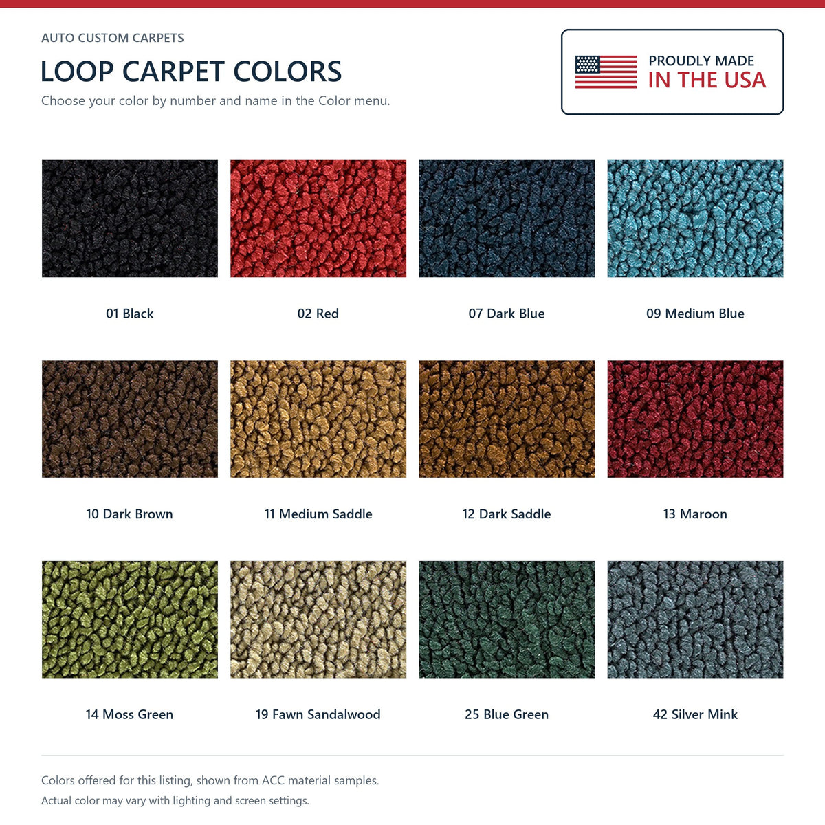 1963-1973 Jeep Wagoneer Pass Area Loop Molded Replacement Carpet Kit - 2-Piece - product details image 9