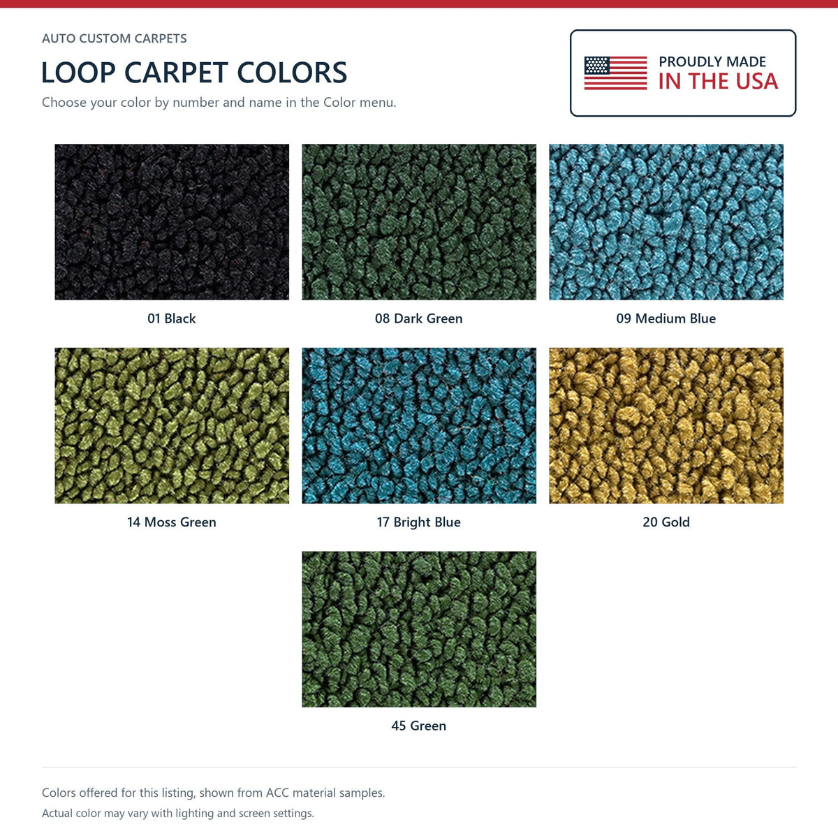 1969-1970 Chevrolet Nova 2DR/4DR Molded Trunk Area Loop Molded Replacement Carpet Kit - 1-Piece - product details image 5