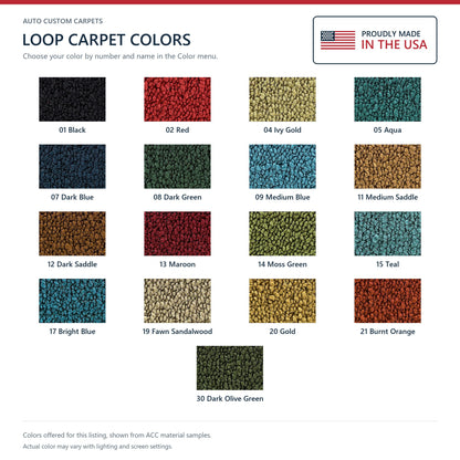 1968-1973 Plymouth Valiant 2DR 4spd Loop Molded Replacement Carpet Kit - 2-Piece - product details image 9