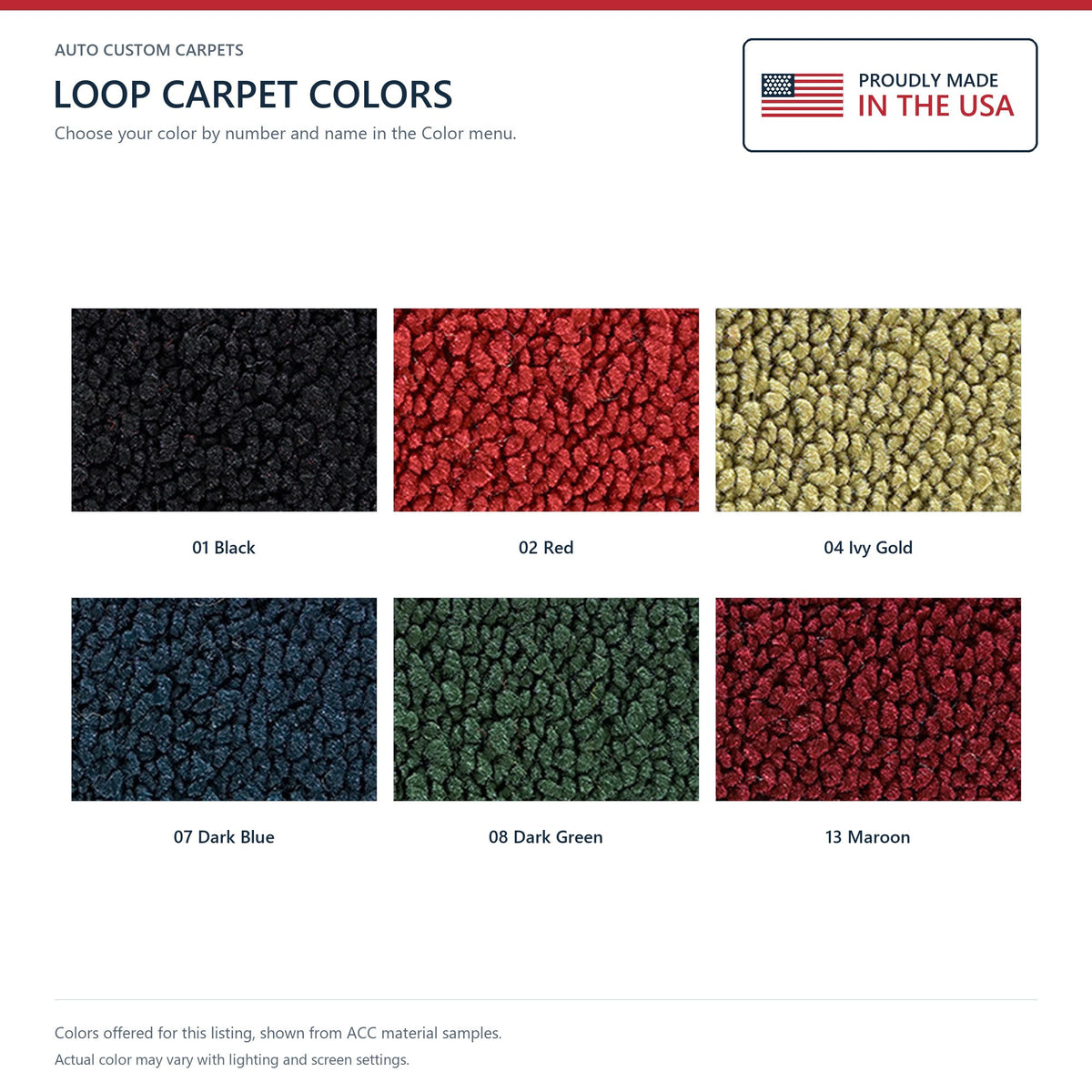 1973 Buick Century 4DR Auto Loop Molded Replacement Carpet Kit - 2-Piece - product details image 9