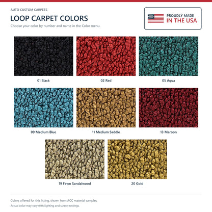 1962-1967 Chevrolet Chevy II 2DR Auto Bench Seat Loop Molded Replacement Carpet Kit - 2-Piece - product details image 9