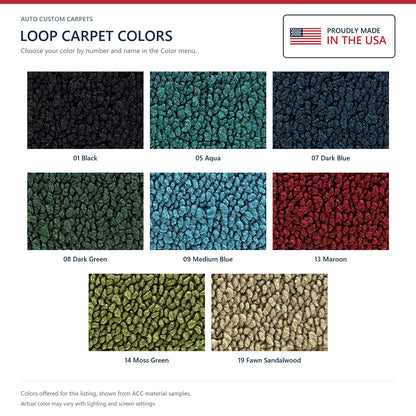 1968-1969 Mercury Montego 2DR Conv Auto w/ Console Floor Loop Molded Replacement Carpet Kit - 2-Piece - product details image