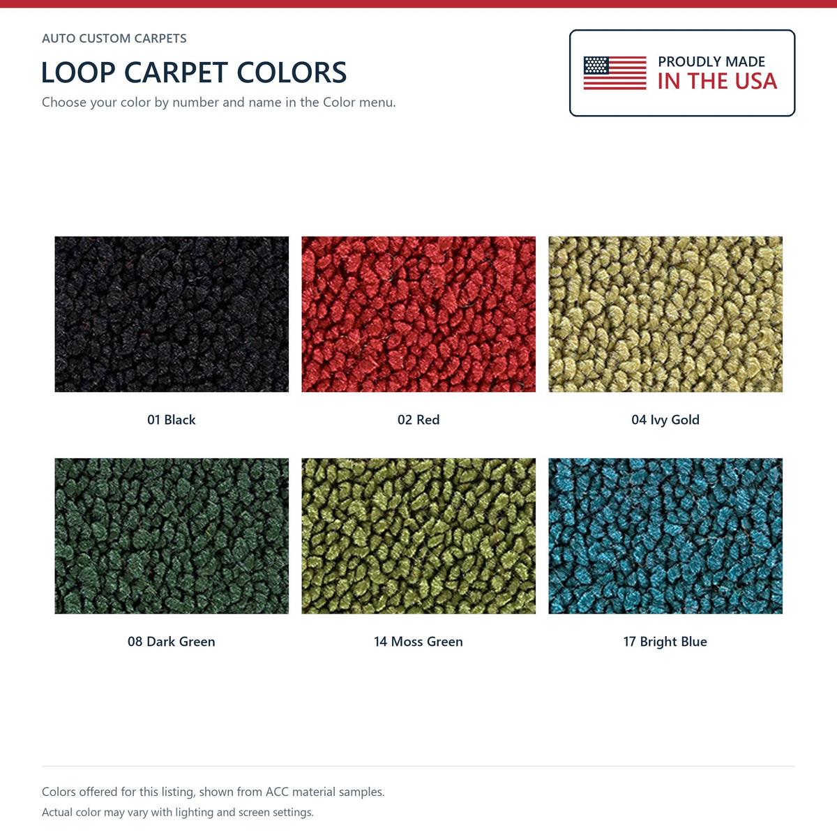 1971-1972 Chevrolet Nova 2DR/4DR Molded Trunk Area Loop Molded Replacement Carpet Kit - 1-Piece - product details image 5