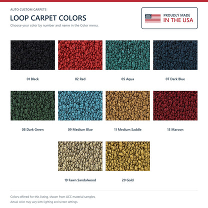 1962-1967 Chevrolet Chevy II 2DR 4spd Bucket Seat Loop Molded Replacement Carpet Kit - 2-Piece - product details image 9