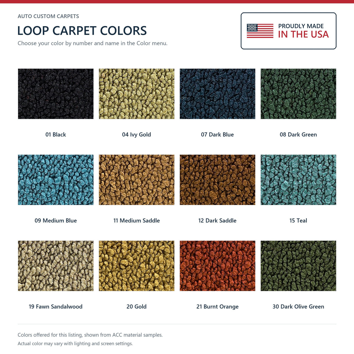1970-1973 Plymouth Duster 2DR 4spd Loop Molded Replacement Carpet Kit - 2-Piece - product details image 9