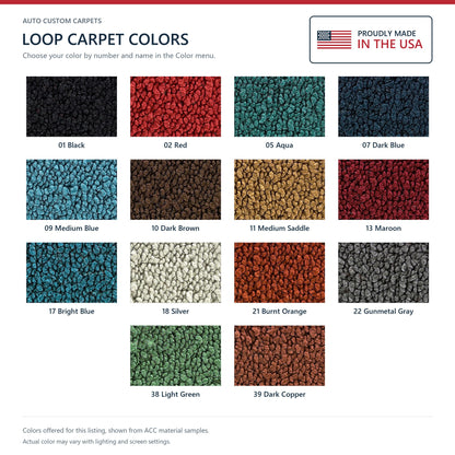 1957 Chevrolet Bel Air 2DR Sedan Bench Seat Loop Replacement Carpet Kit - 2-Piece - product details image 8