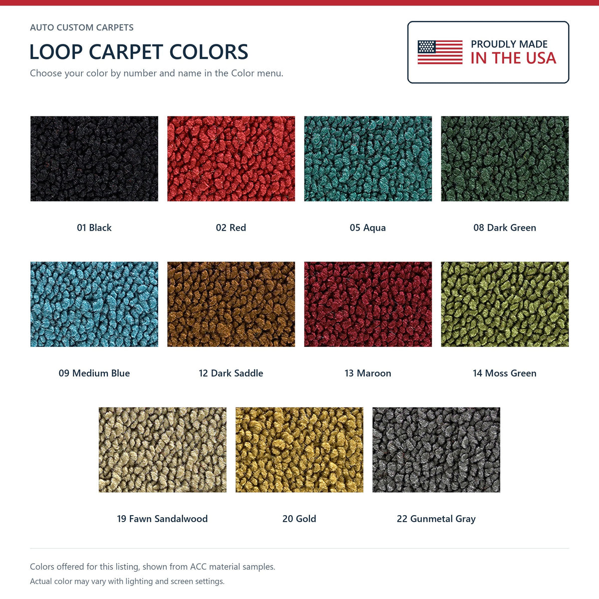 1967-1972 GMC C15/C1500 Suburban Dr Panel Front Ins w/ Cardbd Loop Replacement Carpet Kit - 2-Piece - product details image 4