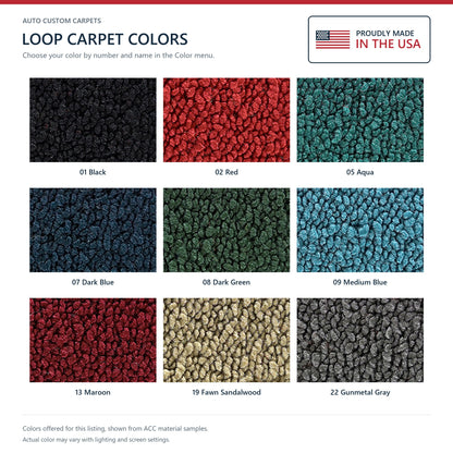1965-1972 Ford F-100 Reg Cab Auto C-6 w/o Gas Tank Column Loop Molded Replacement Carpet Kit - 1-Piece - product details imag