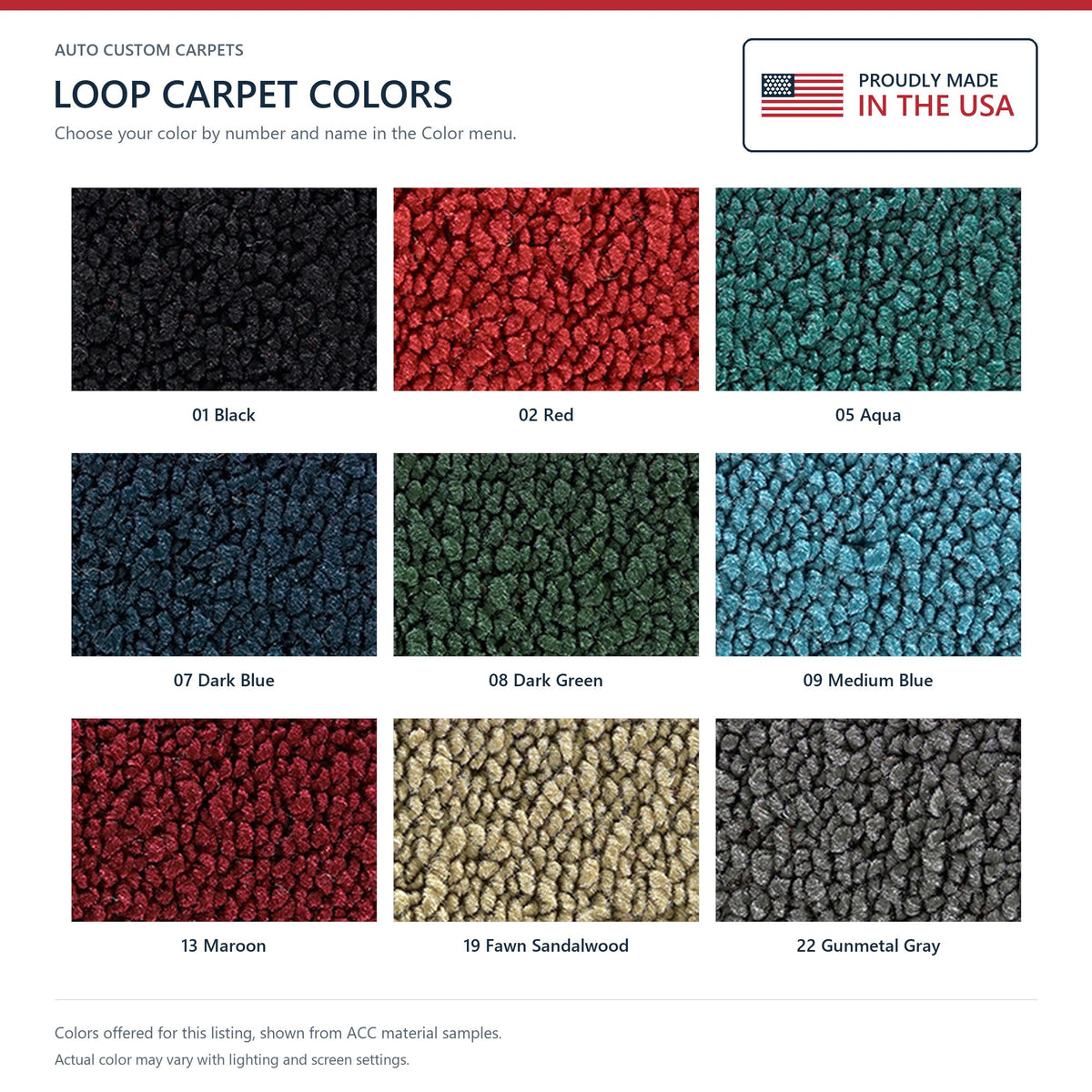 1965-1972 Ford F-100 Reg Cab 2WD Auto/3spd w/o Tank Column Loop Replacement Carpet Kit - 1-Piece - product details image 9